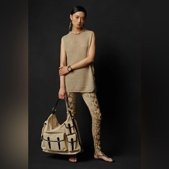 Ralph Lauren Pre-Fall ‘21 Wellington Collection Delancie Snakeskin Thong Sandal - Picture 4 of 17